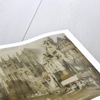 Figures on the River Banks at St. Etienne, Caen by Samuel Prout