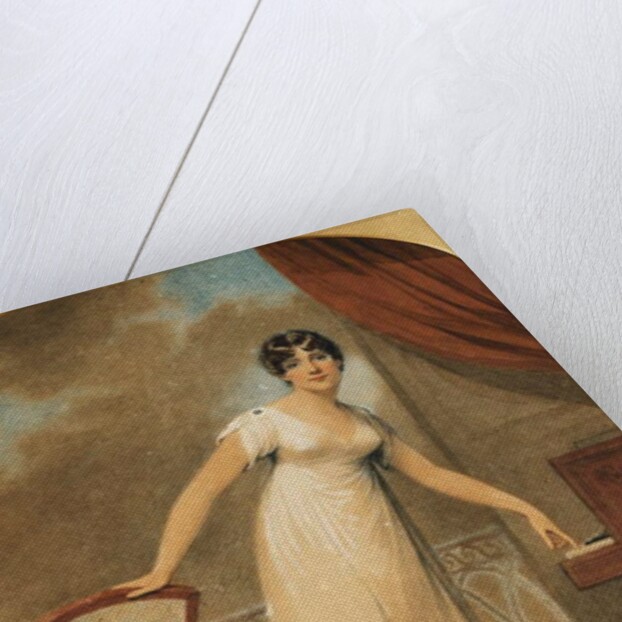 Portrait of a Lady, standing full length in a White Dress by a Piano, 1801 by Adam Buck