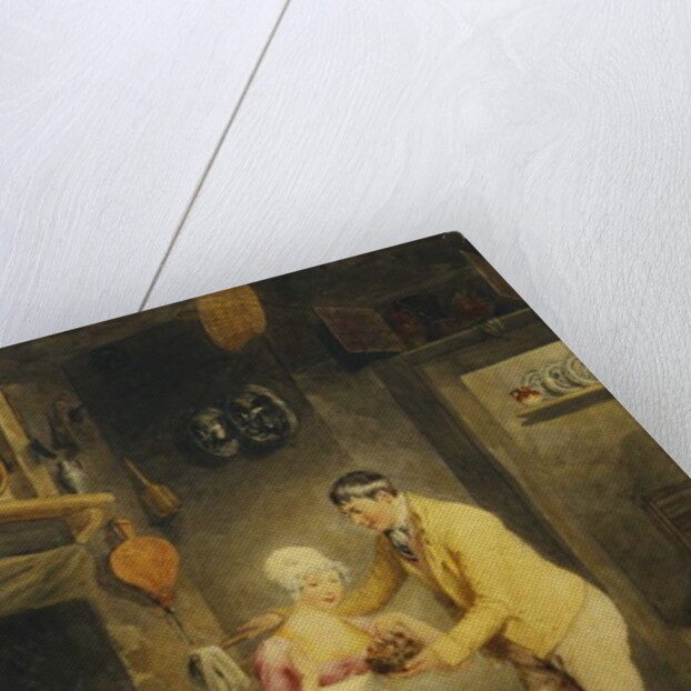 Idle Moments: a Boy Showing a Girl a Nest of Fledgelings in an Interior by Thomas Heaphy