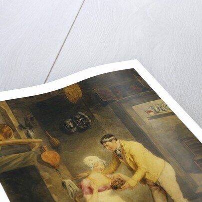 Idle Moments: a Boy Showing a Girl a Nest of Fledgelings in an Interior by Thomas Heaphy