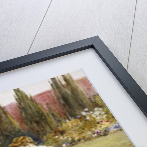A Lady and a Dog Beside an Ornamental Pool by George Goodwin Kilburne