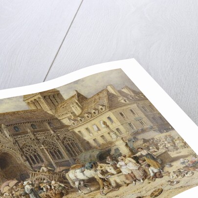 At Gervaise, Falaise: Market Day by Myles Birket Foster