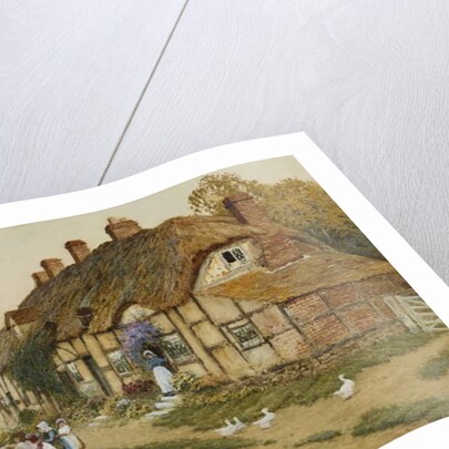 Children Playing Outside a Cottage in a Village by Arthur Claude Strachan