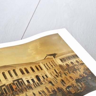 A View of the Hongs on the Waterfront at Canton, c. 1825 by School Anglo-Chinese