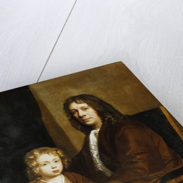 Portrait of Thomas Rowe and His Son, Seated Three-Quarter Length, the Former in a Brown Gown, the Latter in a Brown Dress and Wrap by John Riley