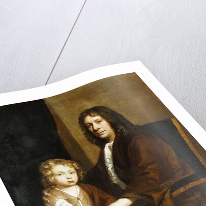 Portrait of Thomas Rowe and His Son, Seated Three-Quarter Length, the Former in a Brown Gown, the Latter in a Brown Dress and Wrap by John Riley