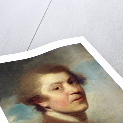 Portrait of the Artist, Head and Shoulders, in a Red Gown of a Doctor of Laws and White Stock - Unfinished by Joshua Reynolds