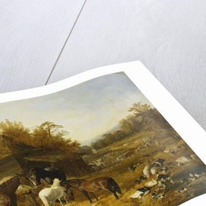 A Farmyard with Horses and Ponies by John Frederick Herring Snr