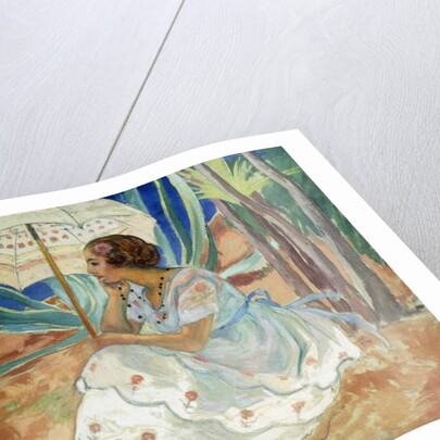 Young woman with an Umbrella, Saint Maxime; Jeune Fille a l'Ombrelle Saint-Maxime, c.1918 by Henri Lebasque