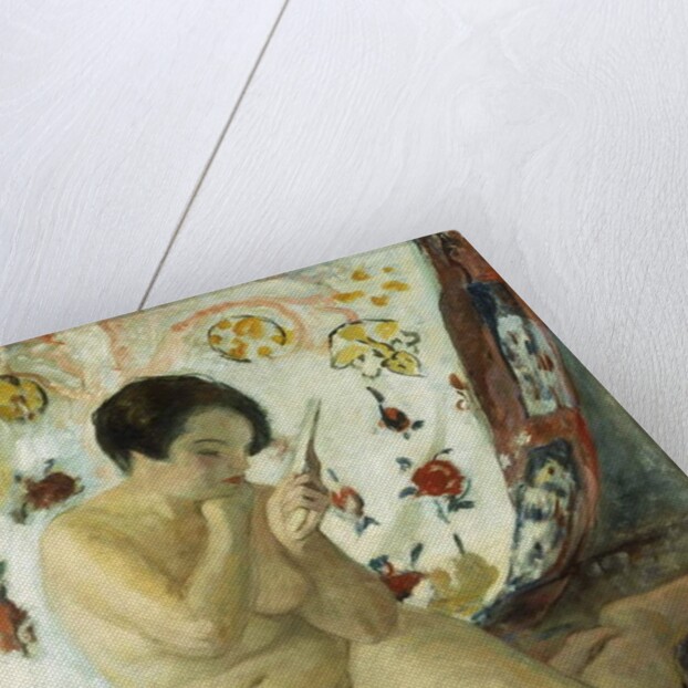 Nude Sat with a Mirror; Nu Assis au Miroir, 1925-1930 by Henri Lebasque