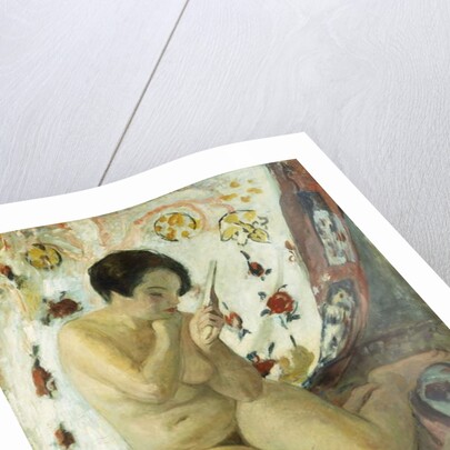 Nude Sat with a Mirror; Nu Assis au Miroir, 1925-1930 by Henri Lebasque