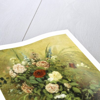 Bouquet of Flowers with a Rustic Wooden Jardiniere by Camille Pissarro