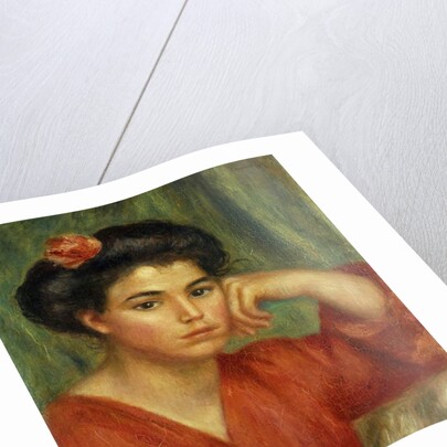 Young Woman with a Rose; Jeune Fille a la Rose, 1907 by Pierre Auguste Renoir