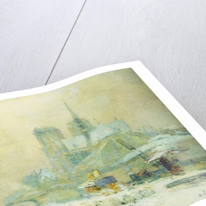 View of Notre Dame, Paris by Albert-Charles Lebourg