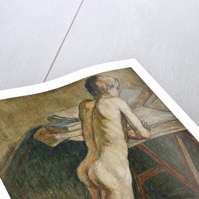 Nude Boy Standing; Stehender Knabenakt by Christian Rohlfs