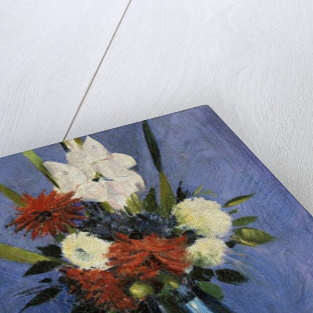 Vase of Flowers with Gladiola and Dahlias; Blumenvase mit Gladiolen und Dahlien by Oskar Schlemmer