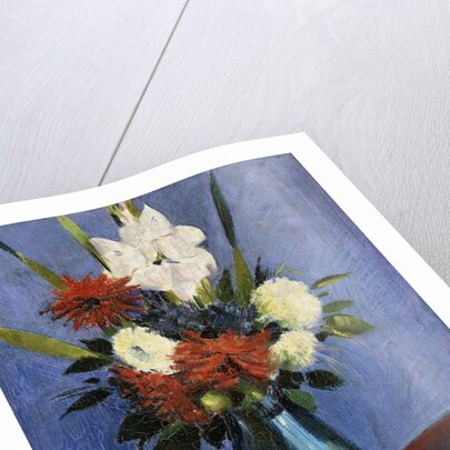 Vase of Flowers with Gladiola and Dahlias; Blumenvase mit Gladiolen und Dahlien by Oskar Schlemmer