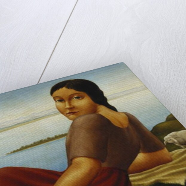 Girl with Sheep; Madchen mit Schafen, 1923 by Georg Schrimpf