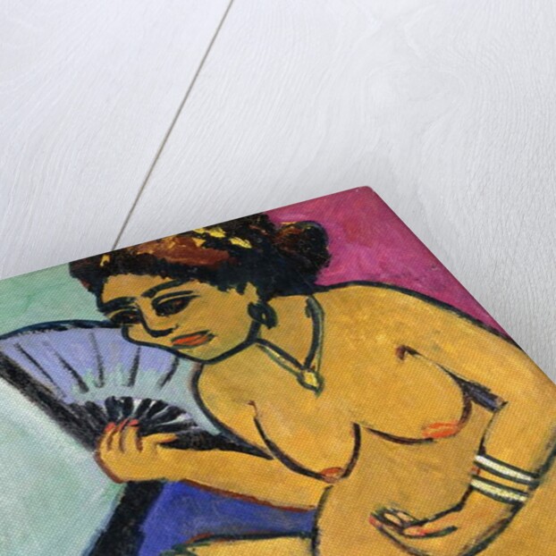 Seated Nude with Fan; Sitzender Akt Mit Facher, 1910-11 by Ernst Ludwig Kirchner