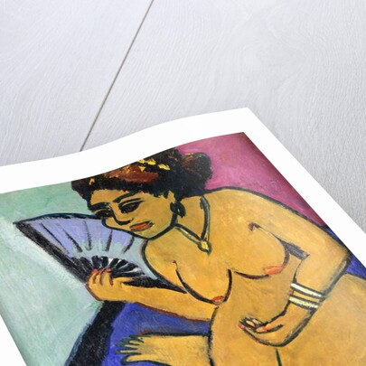 Seated Nude with Fan; Sitzender Akt Mit Facher, 1910-11 by Ernst Ludwig Kirchner