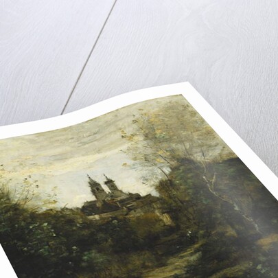 Semur, The Way to Church; Semur, Le Chemin de l'Eglise, c. 1855-1860 and 1872-1873 by Jean Baptiste Camille Corot