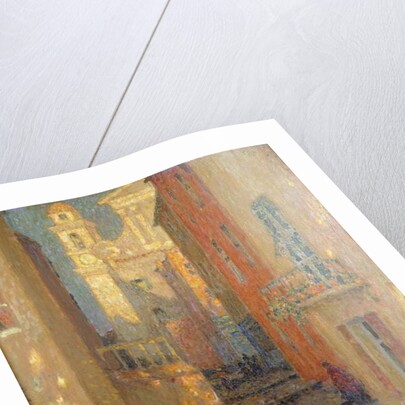 La Rue de L'Eglise by Henri Eugene Augustin Le Sidaner