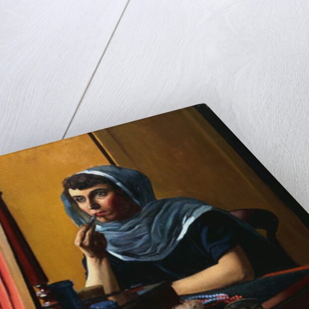 Young Woman Putting on Lipstick; Jeune Femme se Mettant du Rouge a Levres, 1925 by Felix Edouard Vallotton