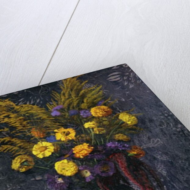 French Marigold, Purple Daisies and Golden Sheaves; Oeillets d'Inde, Marguerites Violettes et Gerbs d'Or, 1925 by Felix Edouard Vallotton