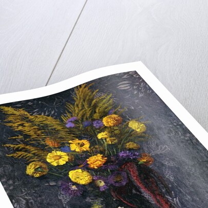 French Marigold, Purple Daisies and Golden Sheaves; Oeillets d'Inde, Marguerites Violettes et Gerbs d'Or, 1925 by Felix Edouard Vallotton