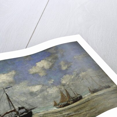 Scheveningen, Boats Run Aground on the Shore; Scheveningen, Bateaux Echoues sur la Greve, 1875 by Eugene Louis Boudin