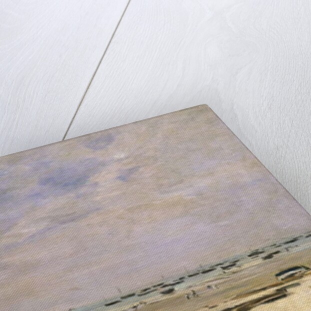 River Barges at Low Tide; Berck le Rivage a Maree Basse, 1882 by Eugene Louis Boudin