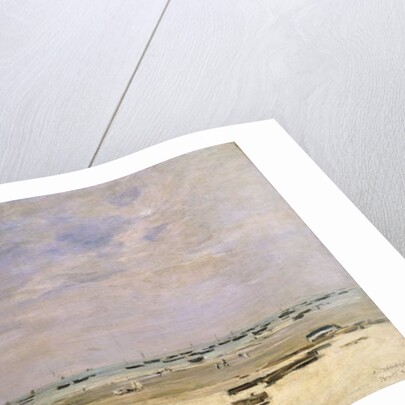 River Barges at Low Tide; Berck le Rivage a Maree Basse, 1882 by Eugene Louis Boudin