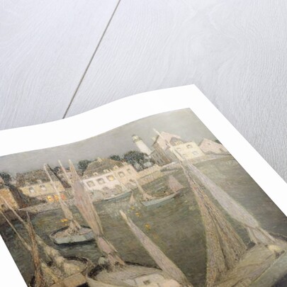 Breton Port by Moonlight by Henri Eugene Augustin Le Sidaner