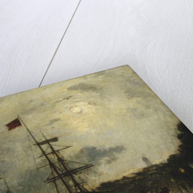 Quay at Caen; Quai a Caen by Stanislas Victor Edouard Lepine