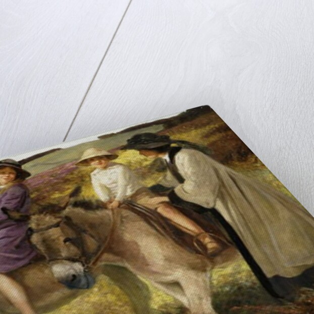 Two Children Riding Donkeys on the Edge of a Moor, 1912 by George Edmund Butler