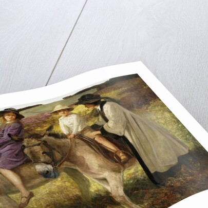 Two Children Riding Donkeys on the Edge of a Moor, 1912 by George Edmund Butler