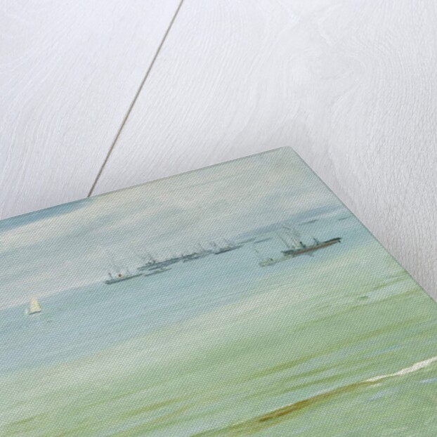 A Young Woman Pushing a Baby in a Pram by John Lavery