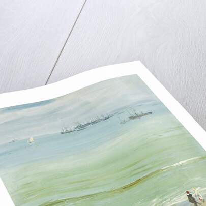 A Young Woman Pushing a Baby in a Pram by John Lavery