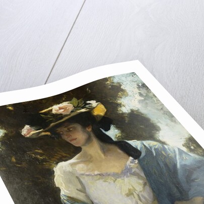 Portrait of Frances Josephine Furse, the artist's Sister-In-Law wearing a Blue Oriental Jacket, 1903 by Charles Wellington Furse