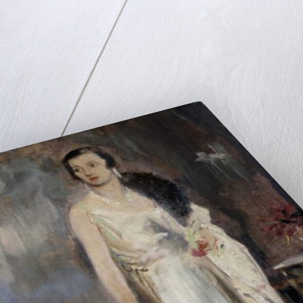 Portrait of Loelia, Duchess of Westminster, later Lady Lindsay, small full length, in Evening Dress by Glyn Warren Philpot