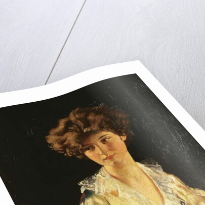 Portrait of Lady Evelyn Herbert, half length by William Orpen