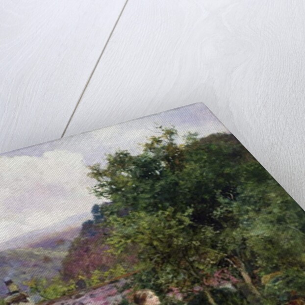 A Young Girl Standing Outside a Cottage Holding a Pail by Henry John Yeend King