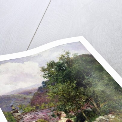 A Young Girl Standing Outside a Cottage Holding a Pail by Henry John Yeend King