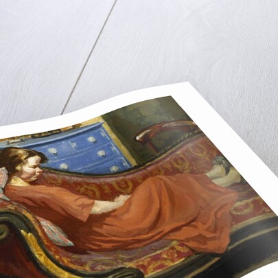 Girl Resting on a Chaise Longue, 1922 by Therese Lessore