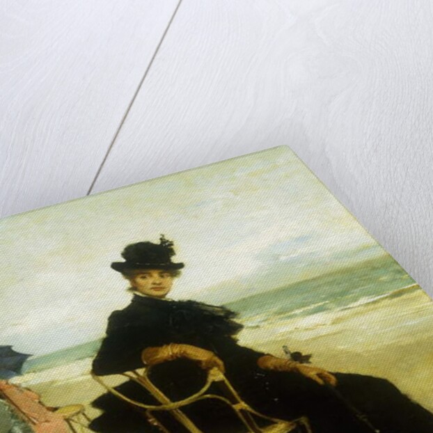 A Lady Seated on a Veranda by Francesco Miralles Galaup