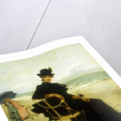 A Lady Seated on a Veranda by Francesco Miralles Galaup