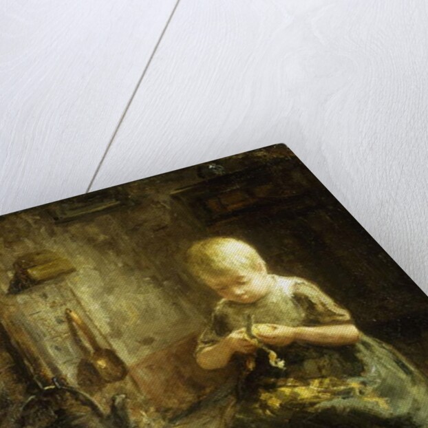 A Child Peeling Potatoes by Evert Pieters