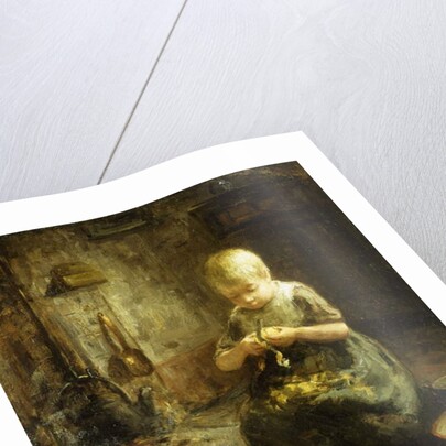 A Child Peeling Potatoes by Evert Pieters