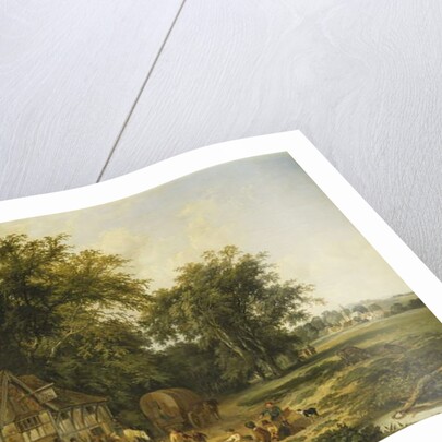 Playing Football Outside the Gun Inn, 1844 by Alfred Walter Williams