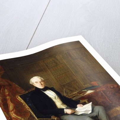 Portrait of Henry Pelham-Clinton, K.G., 4th Duke of Newcastle, Holding a Document, in His Study, 1850 by Henry Nelson O'Neil